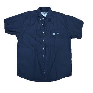 Vintage Arizona Jean Co Black Cotton Button Down Tee Mens Medium Western